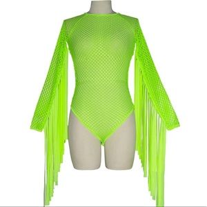 Fishnet Tassel Bodysuit